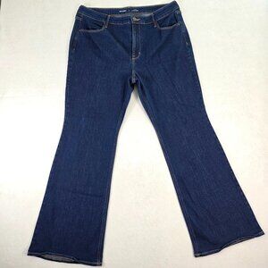 Old Navy Wow Flare Jeans Womens Size 16 High Rise Dark Wash Stretch Denim Pants
